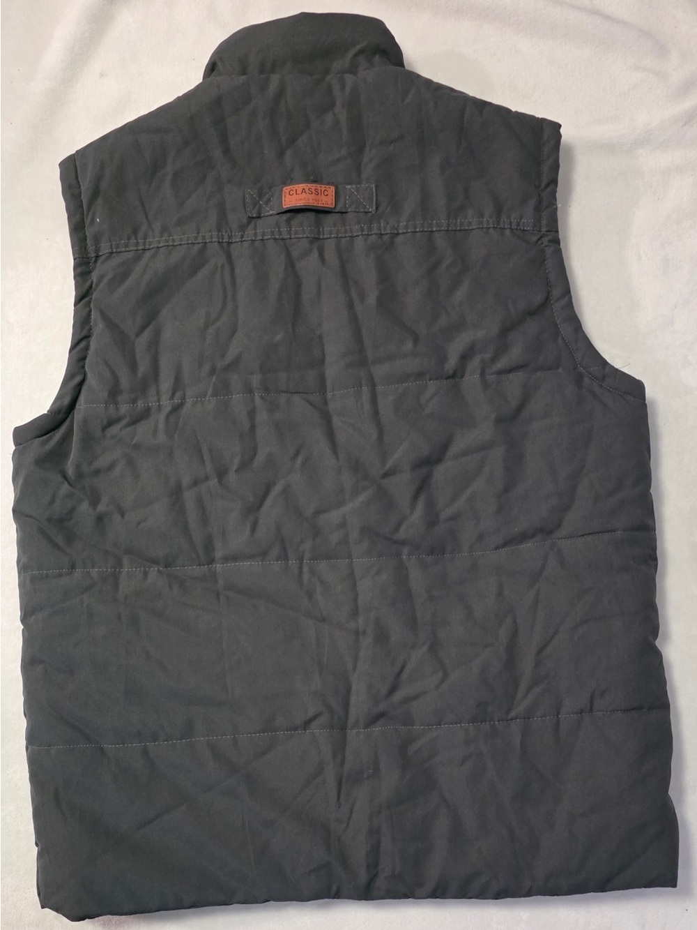 Classic Quilted Puffer Vest in Charcoal Gray